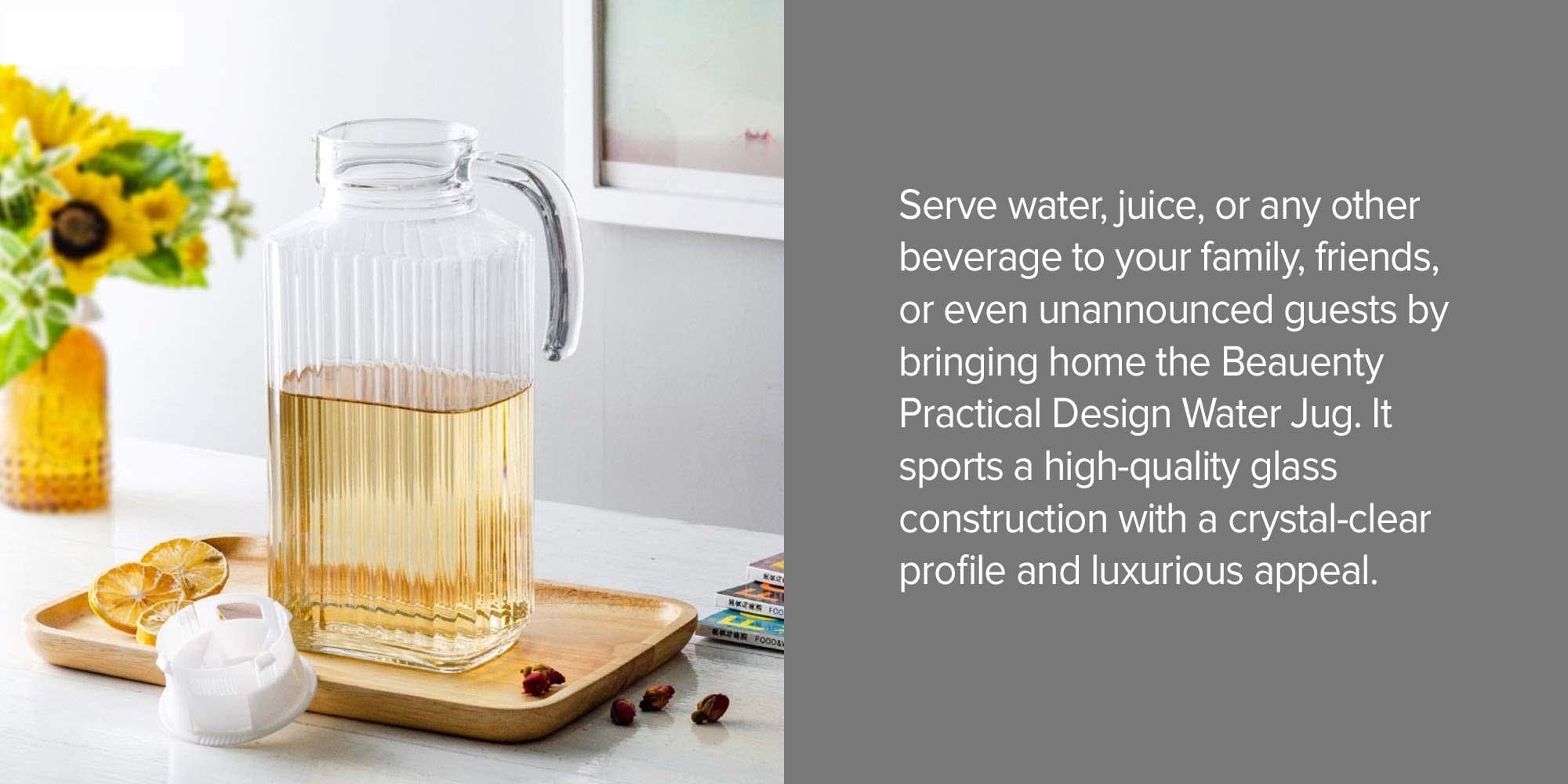 Design Pracitcal Durable Water jug Clear/White 25.7x12.5cm
