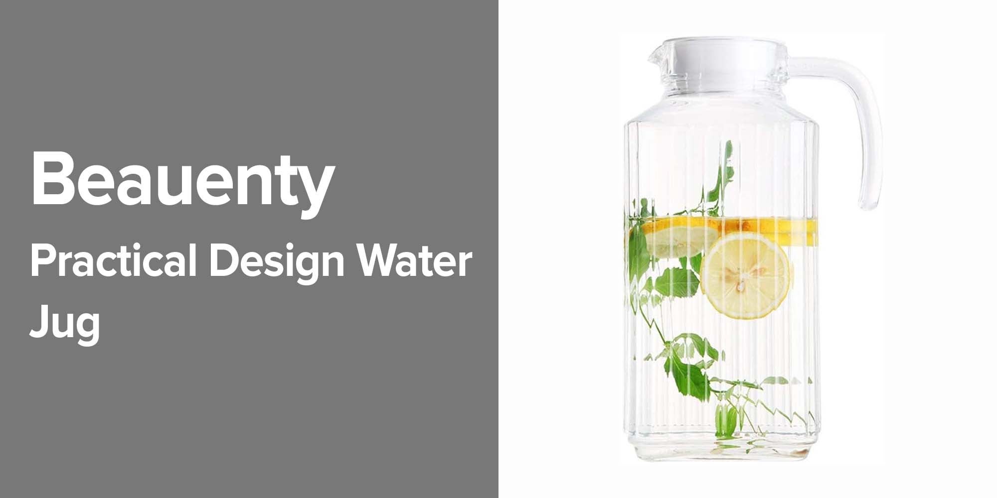 Design Pracitcal Durable Water jug Clear/White 25.7x12.5cm