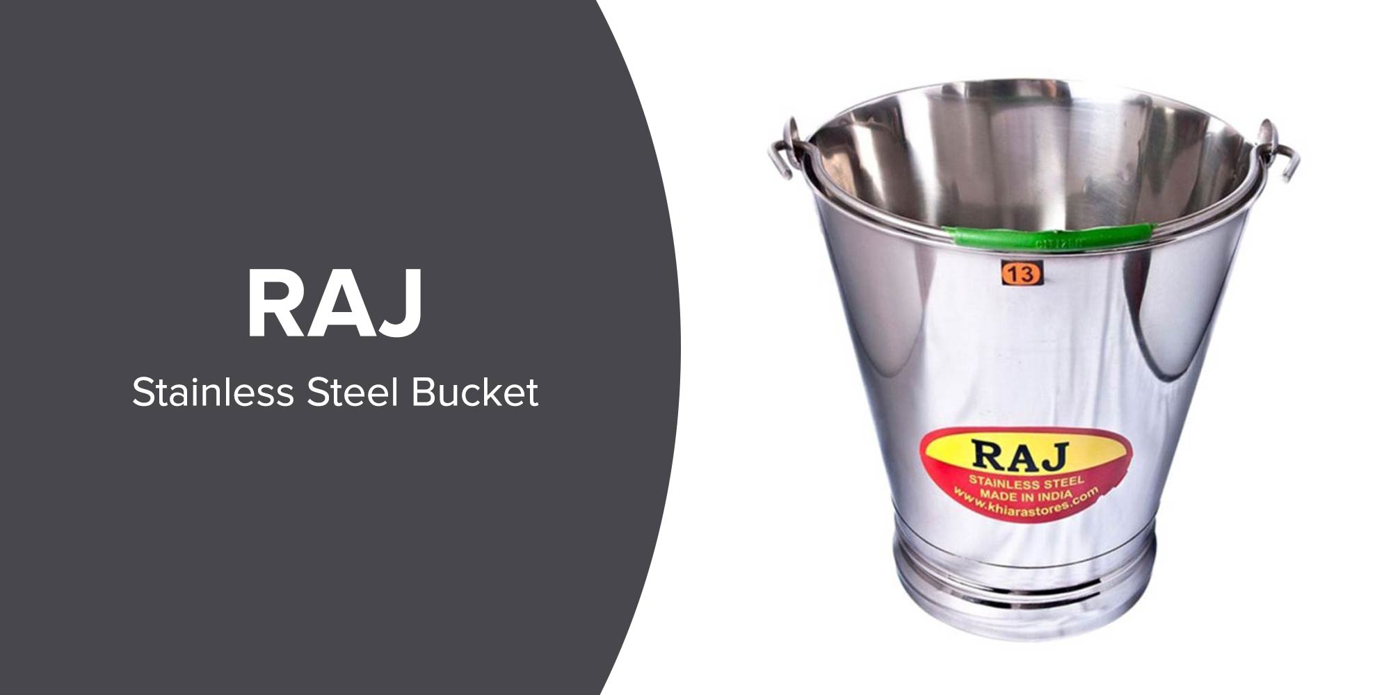 Stainless Steel Bucket Silver 10Liters