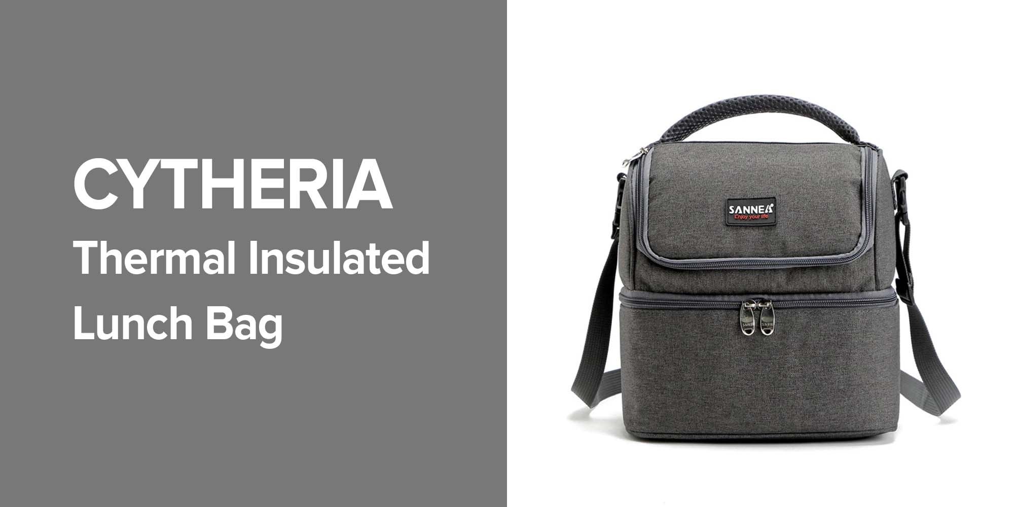 Thermal Insulated Lunch Bag Grey/Black