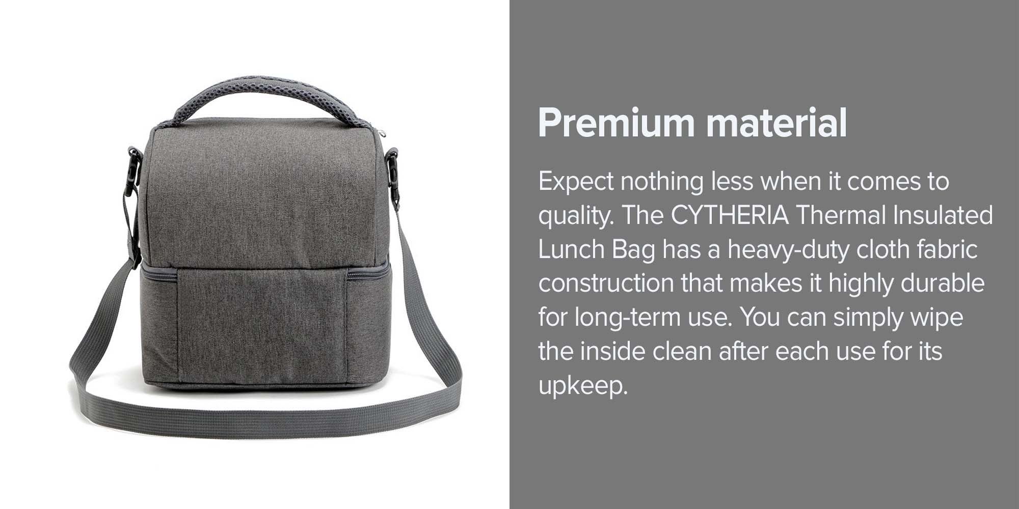 Thermal Insulated Lunch Bag Grey/Black