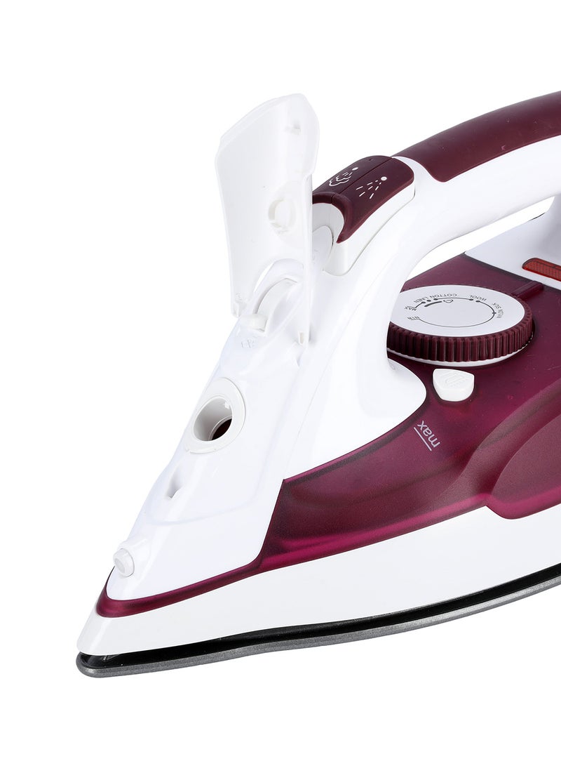 Steam Iron With Non-Stick Soleplate, Powerful Steam, Effortless Wrinkle Removal 240 ml 2400 W GSI7809 Maroon & White