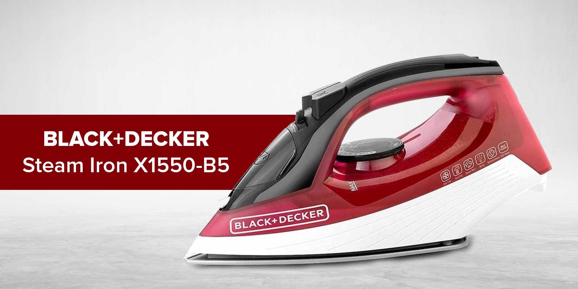 Steam Iron with Non-Stick Soleplate/Anti-Drip/Anti-Calc/Self Clean Function 300.0 ml 1600.0 W X1550-B5 Red/Black/White