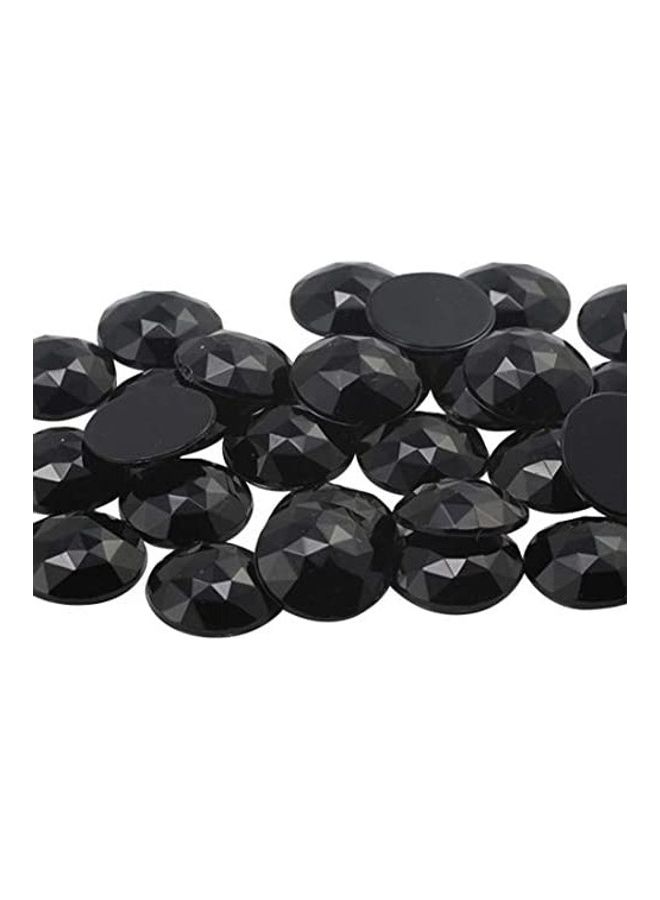Round Rhinestone Crystal Set Black