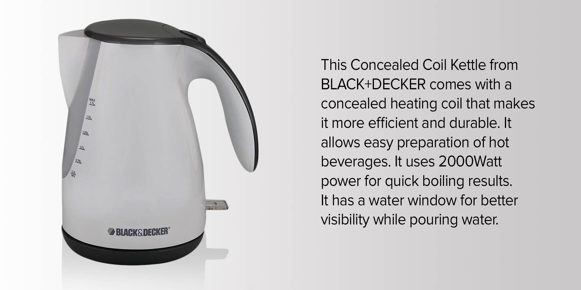 Concealed Coil Kettle 2000W 1.7 L 2200 W JC72-B5 White