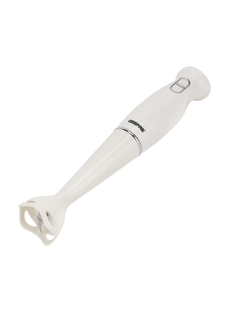 Hand Blender , 2 Speed, Stainless Steel Blade | Low Noise DC Motor | Detachable Stick | Ideal for Making Smoothies, Milk Shakes, Baby Food | Anti-Splash White Guard GHB6143 White