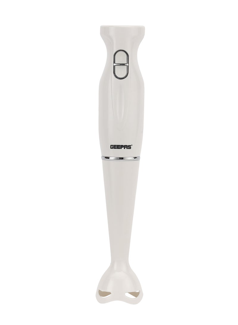 Hand Blender , 2 Speed, Stainless Steel Blade | Low Noise DC Motor | Detachable Stick | Ideal for Making Smoothies, Milk Shakes, Baby Food | Anti-Splash White Guard GHB6143 White