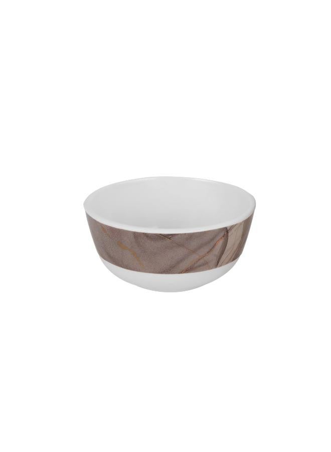 45-Piece Melamlne Dinner Set With 1X36Cm Oval Plate, 8X25Cm Deep Plates, 8X20Cm Soup Plates, 8X20Cm Dinner Plates, 2X20Cm Round Bowls, 8X13Cm Round Bowls, 8Xsoup Spoons, 1Xrice Spoon, 1Xladle, Serves 8 For Famlly Gatherings, Brown Floral White 44.5x28x28cm