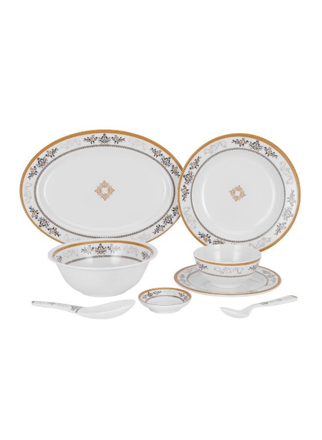 35 Piece Melamine Ware Dinner Set Break Resistant White 39.5x28x19.5cm