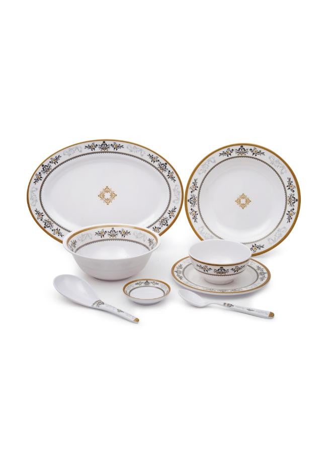 35 Piece Melamine Ware Dinner Set Break Resistant White 39.5x28x19.5cm
