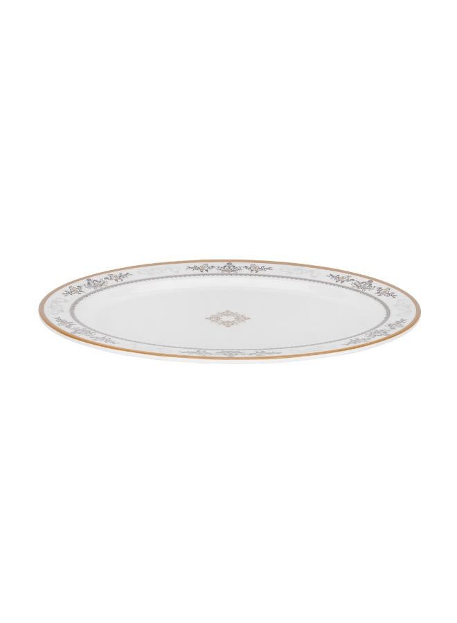 35 Piece Melamine Ware Dinner Set Break Resistant White 39.5x28x19.5cm
