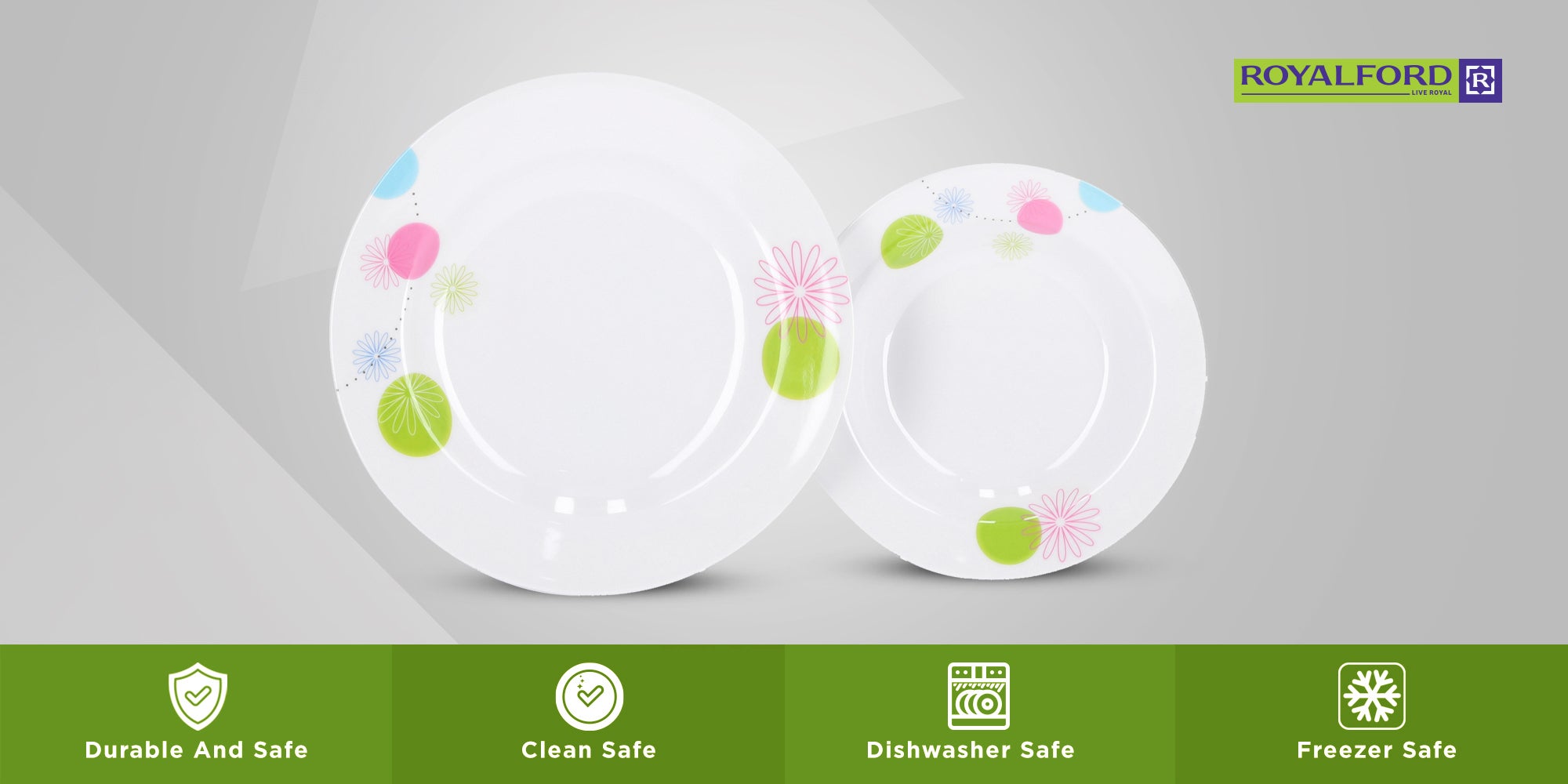 20 Pcs Melamine Ware Dinner Set White