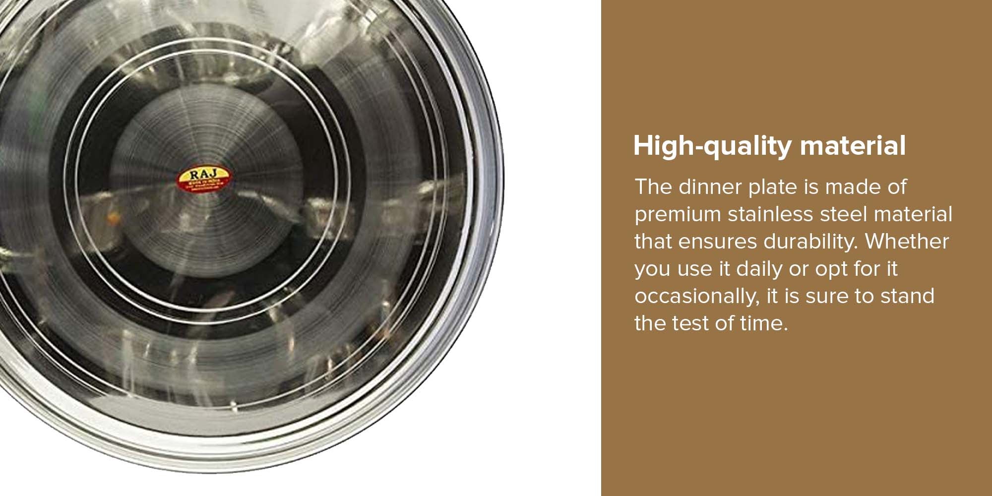 Stainless Steel Thala Dinner Plate Silver 65cm