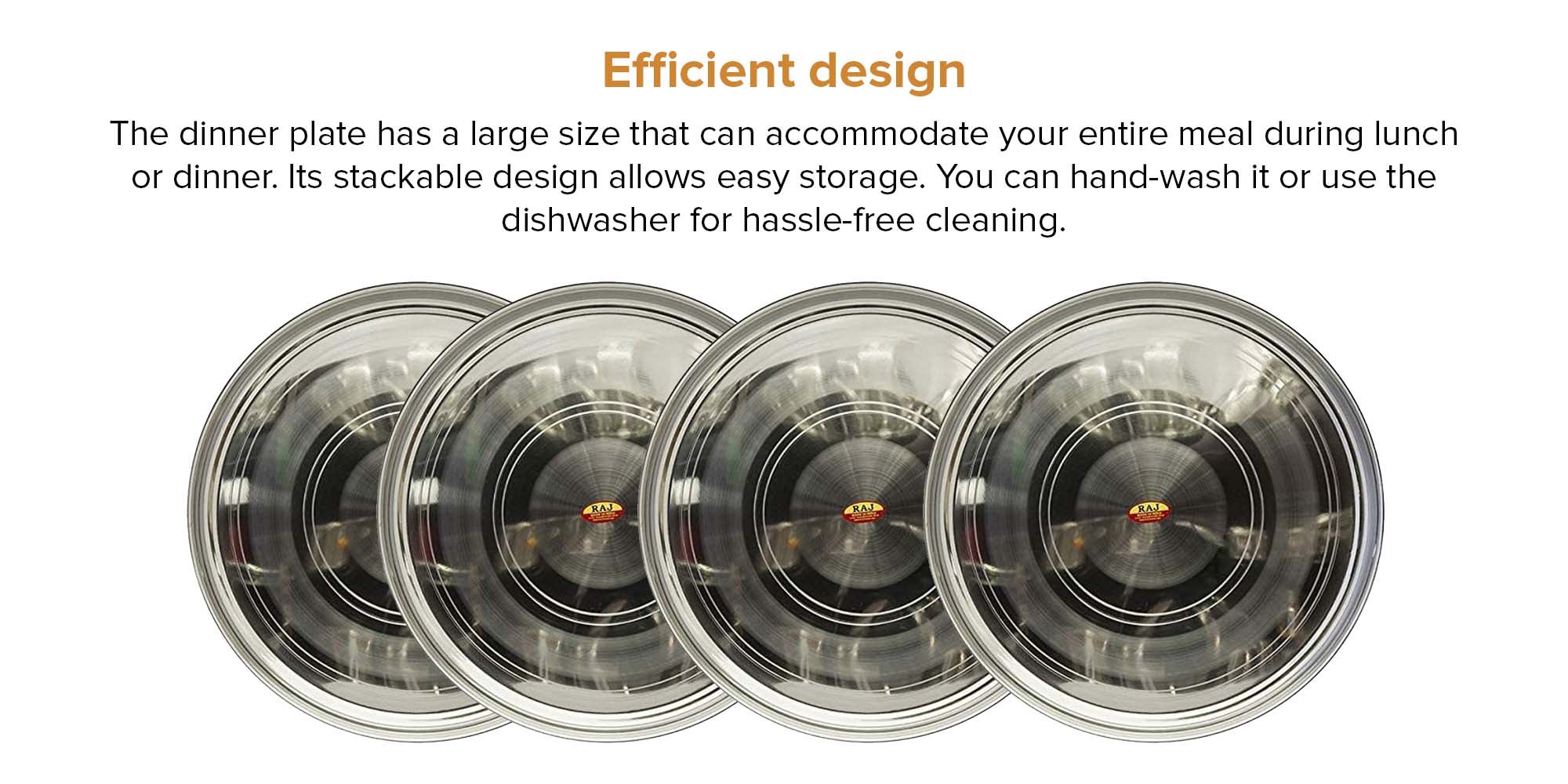 Stainless Steel Thala Dinner Plate Silver 65cm