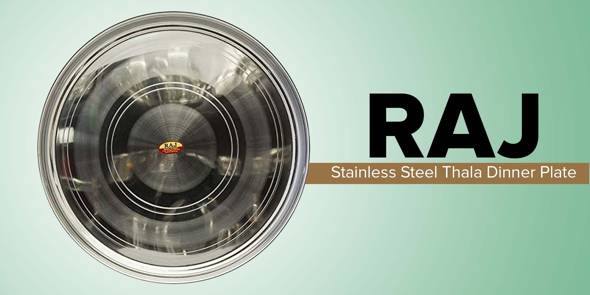 Stainless Steel Thala Dinner Plate Silver 65cm