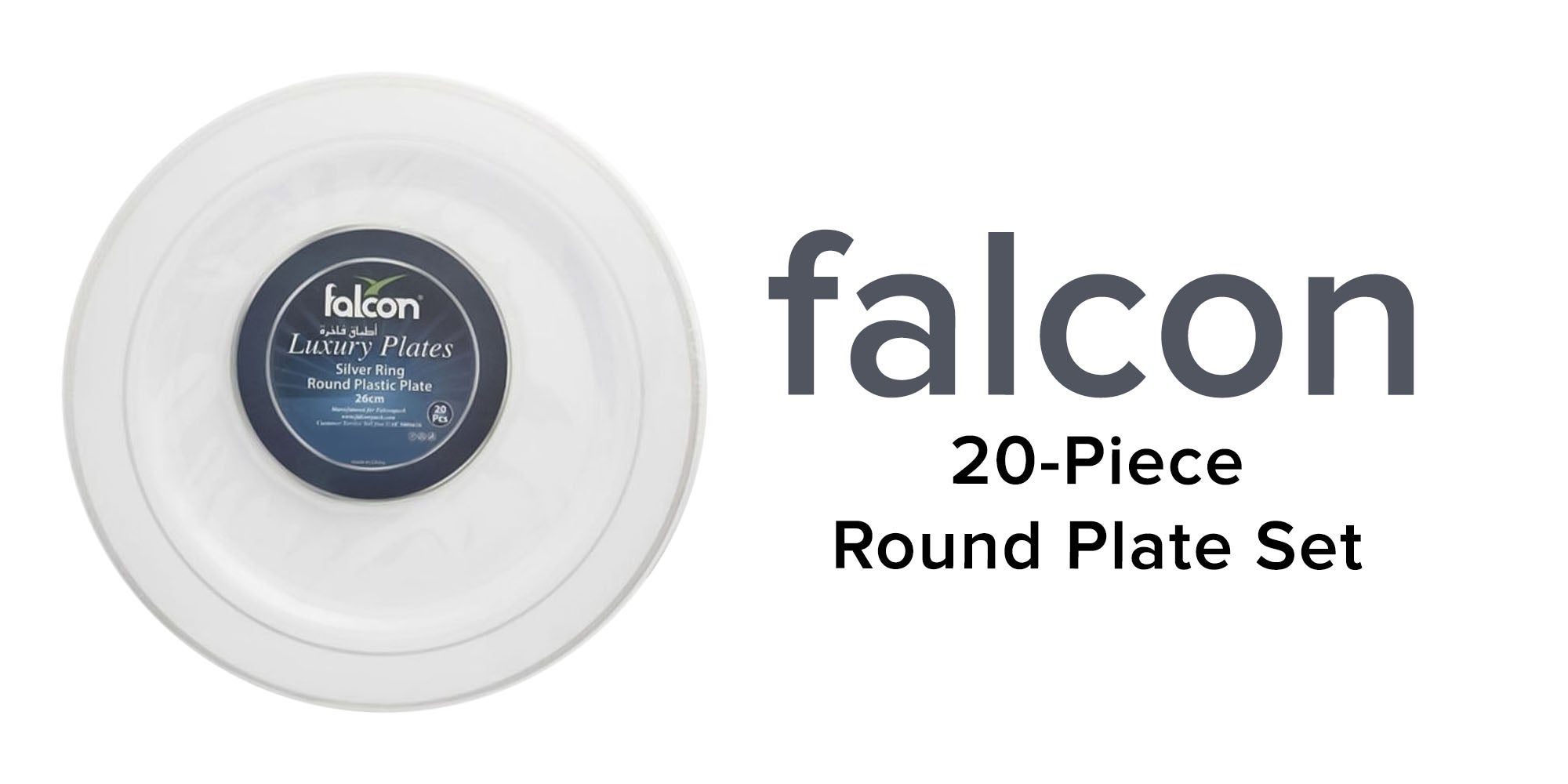 20-Piece Round Plate Set White 26cm