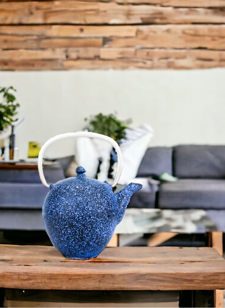 Elevate Your Tea Experience Blue 1.1L Cast Iron Teapot with Enamel Coating