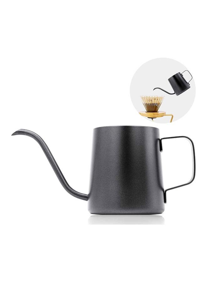V60 Pour Over Kettle Goose Neck Long Narrow Spout With Lid Drip Coffee Tea Pot Pitcher Black 350ml
