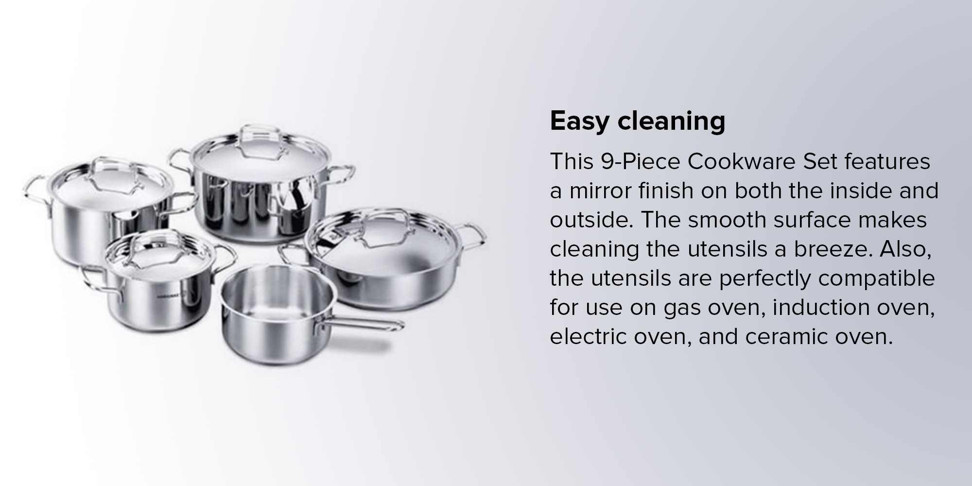 9-Piece Cookware Set Silver