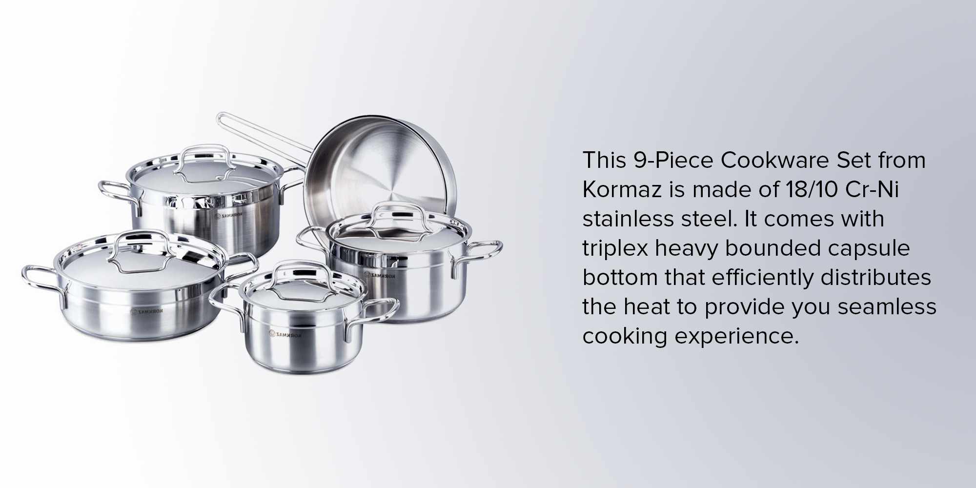 9-Piece Cookware Set Silver