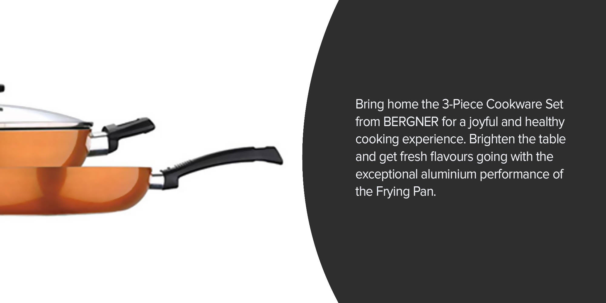 3-Piece Ultra Press Aluminium Non-Stick Induction Bottom Cookware Set Frypan 1x28, Kadai With Lid 1x28cm Coloured 28cm