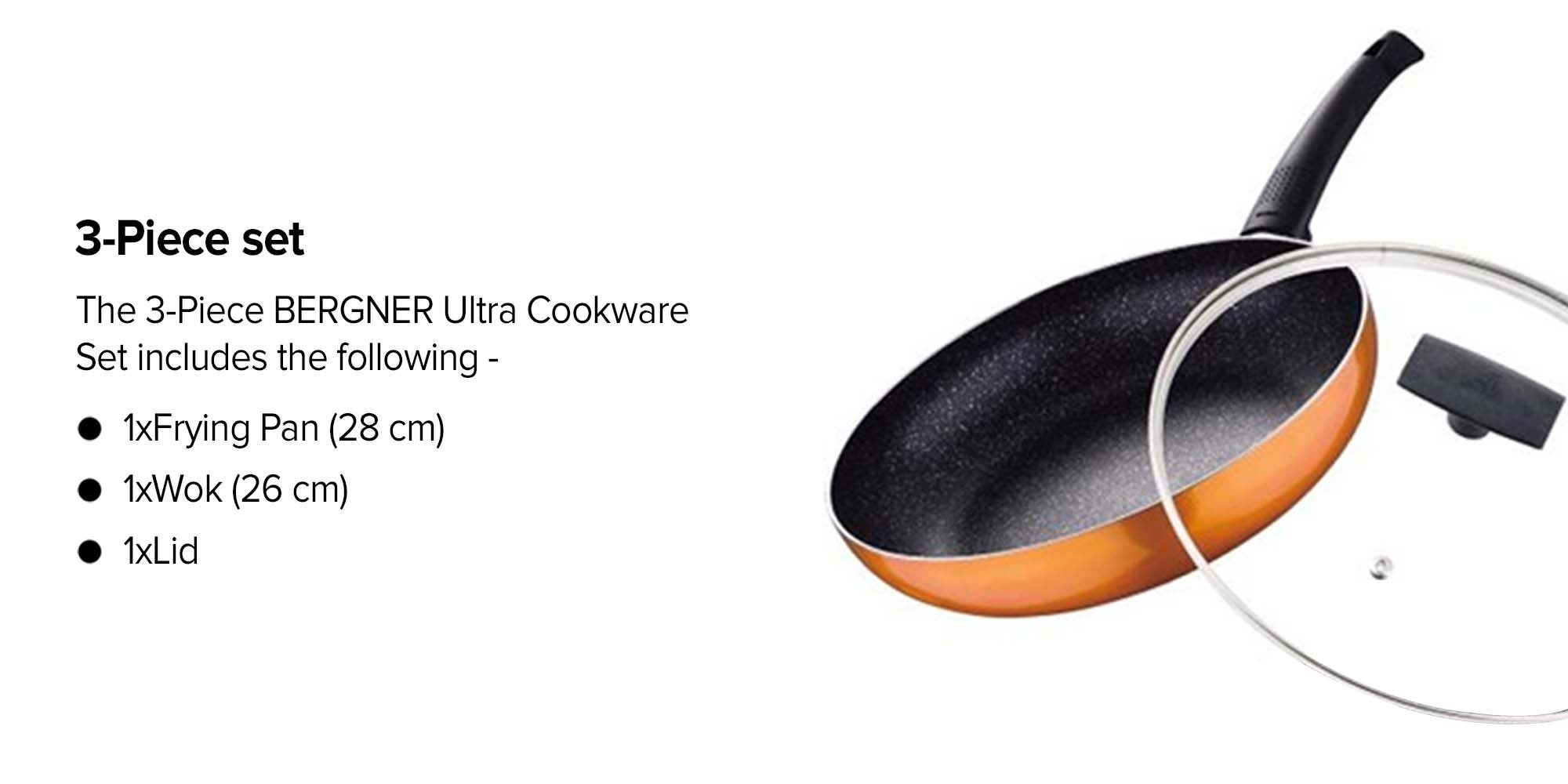 3-Piece Cookware Set Copper