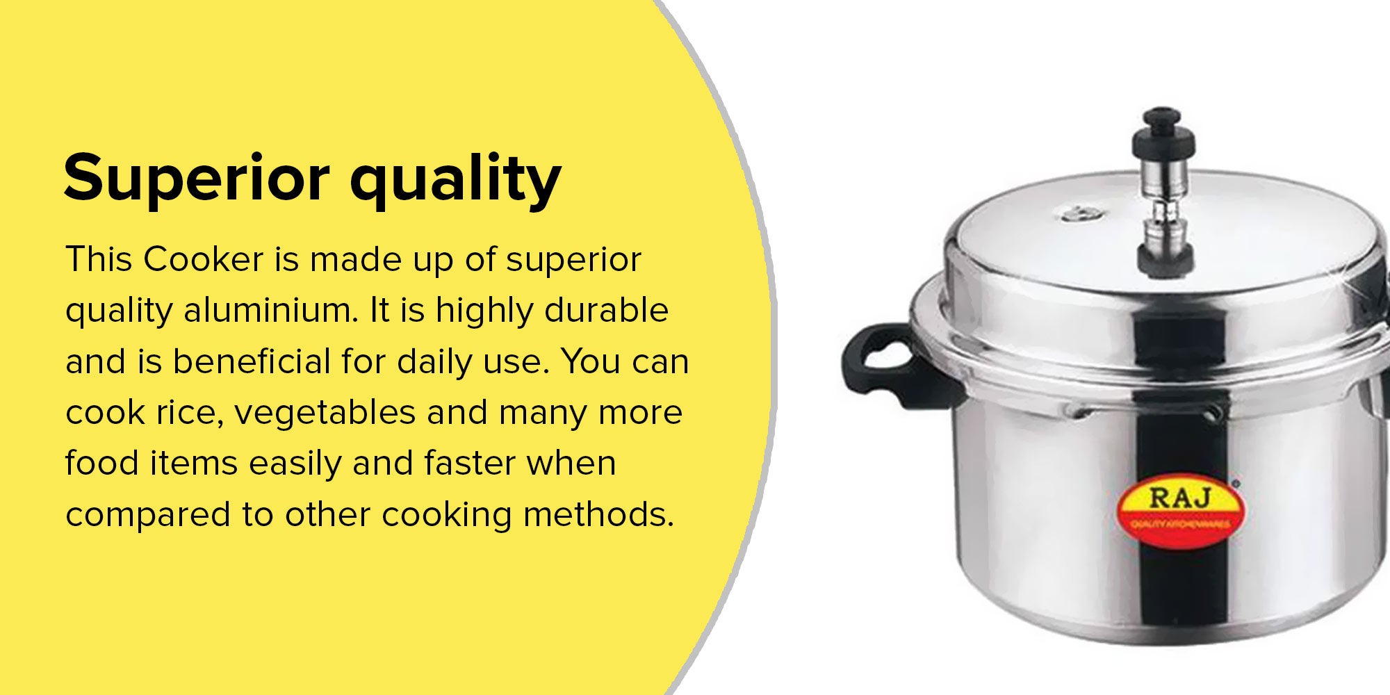 Aluminium Pressure Cooker Silver/Black