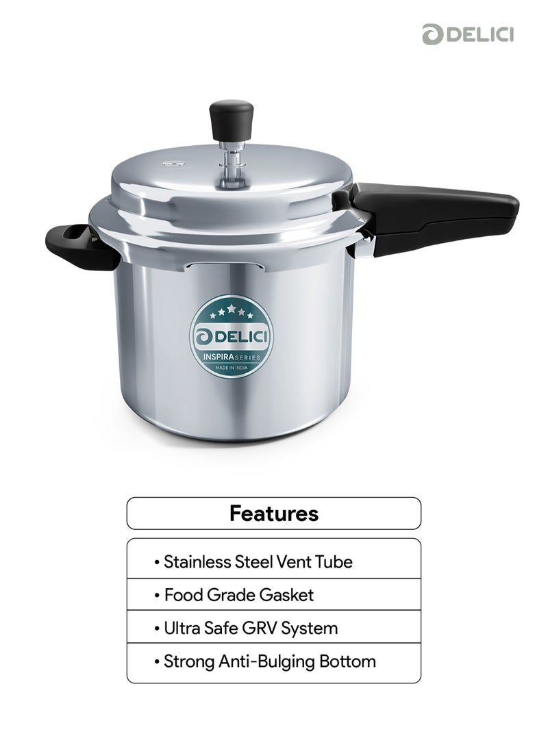 Stainless Steel Pressure Cooker 3L (SPC3E)  Quick Heating Induction Base, Safe Gasket Release, Heavy Base Sandwich Bottom - Ideal for High Thermal Cooking