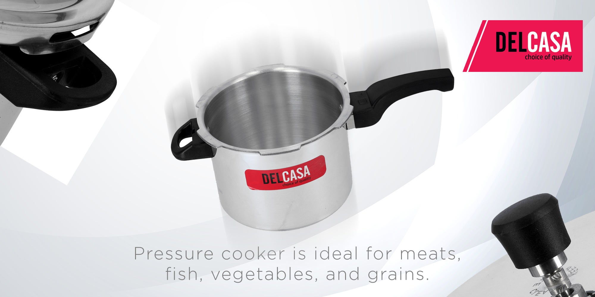 Aluminium 5Liter Lightweight And Durable Fast And Energy Efficient Cooking Pressure Cooker With Out Lid Silver 5Liters
