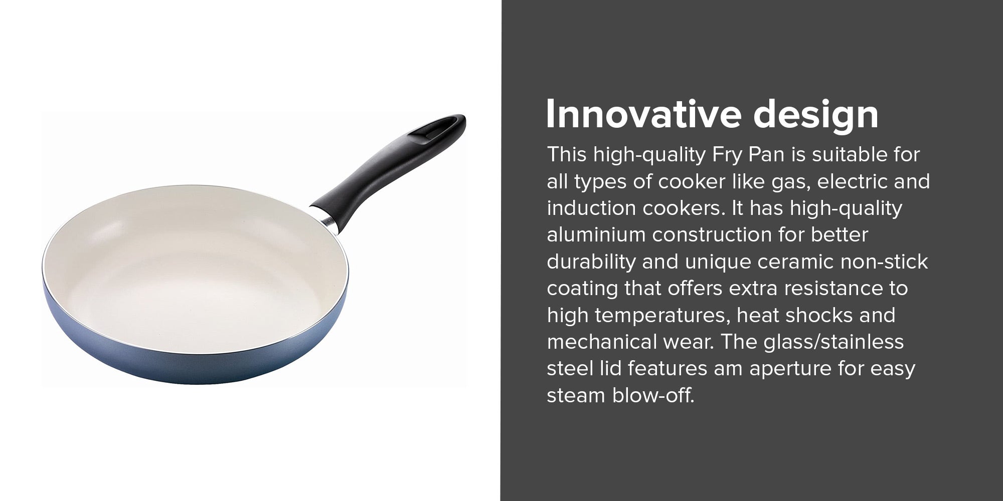 Eco Presto Fry Pan With Lid Blue 24cm