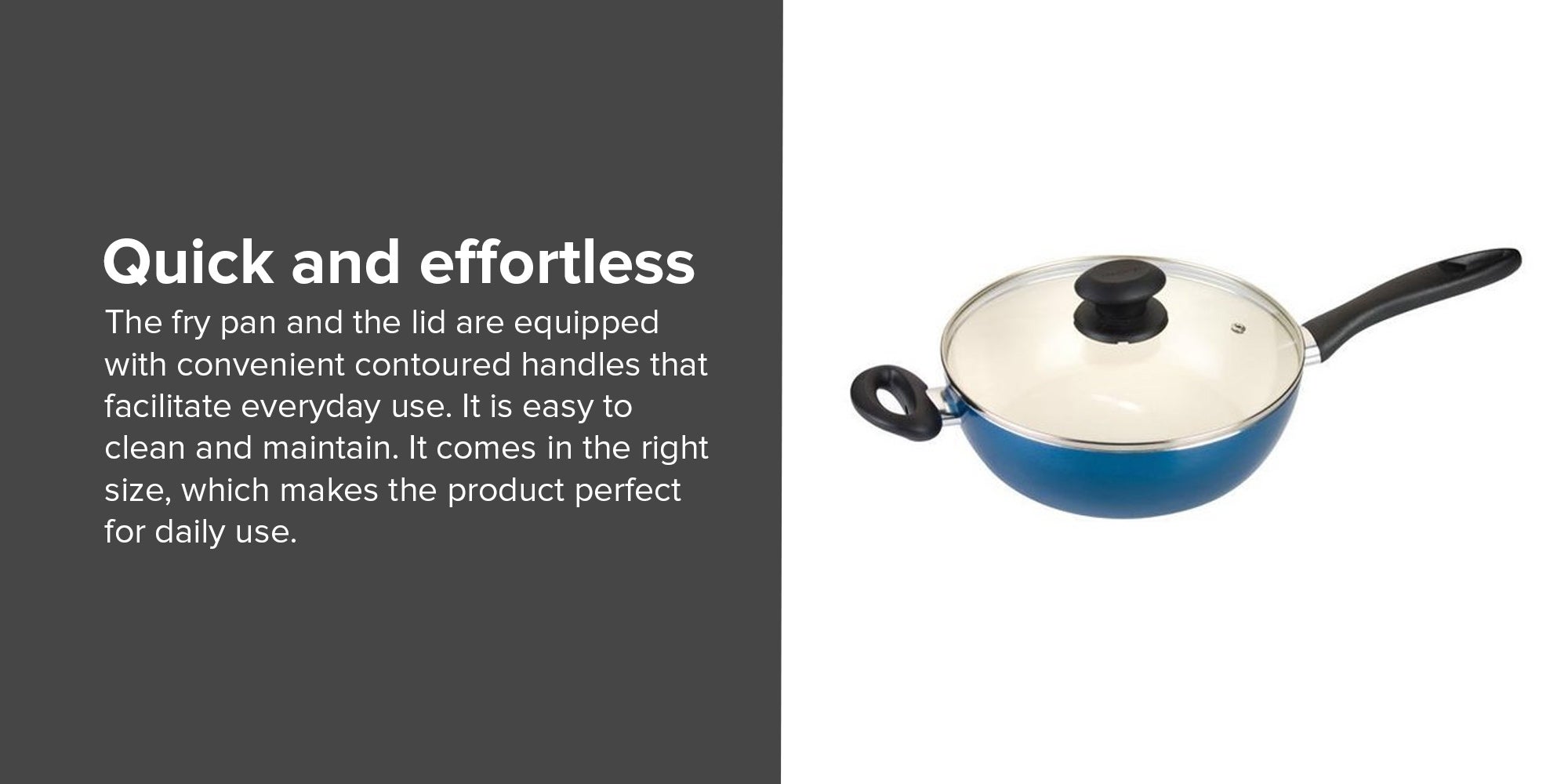 Eco Presto Fry Pan With Lid Blue 24cm