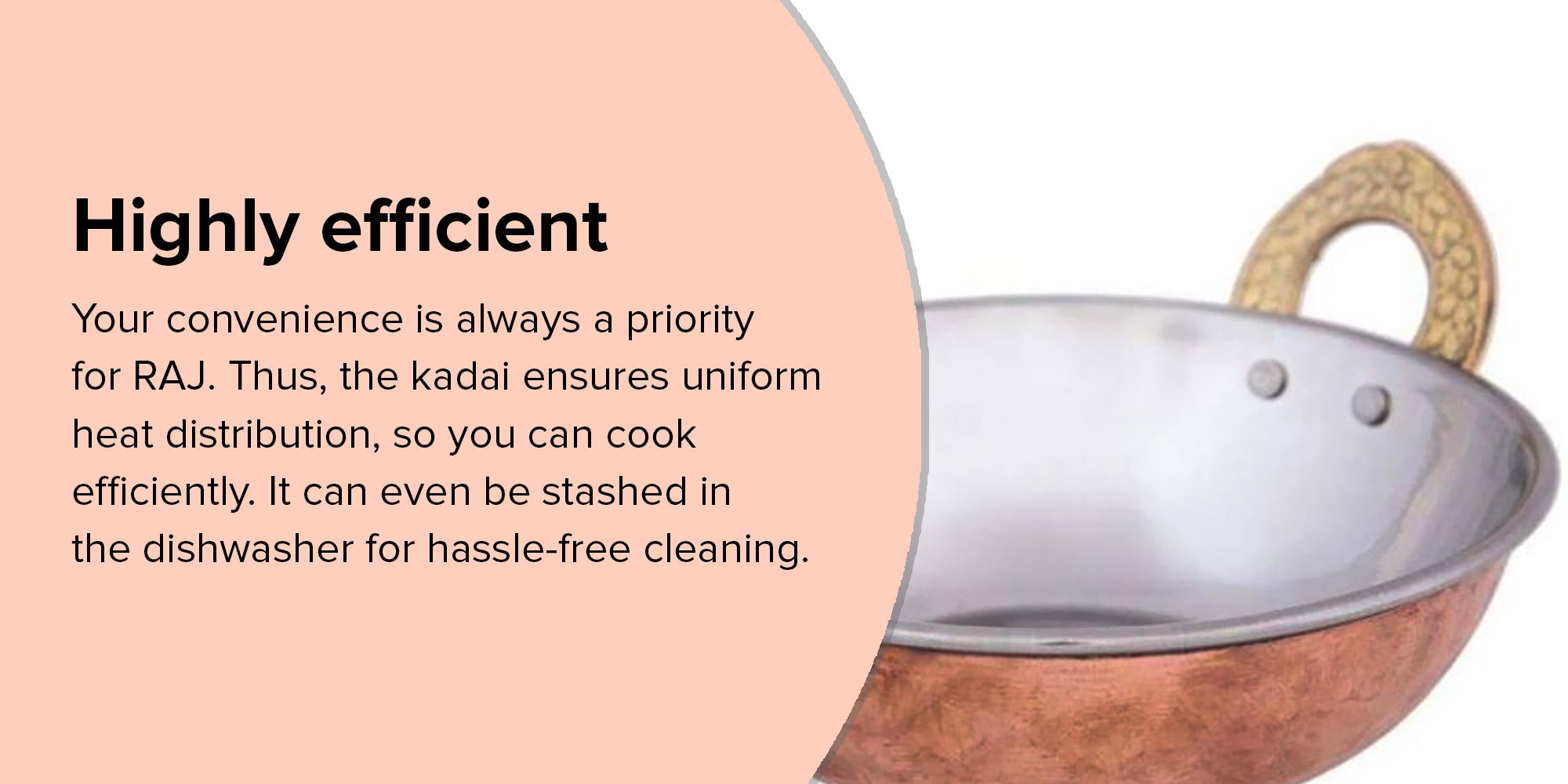 RAJ COPPER KADAI SERVING BOWL, 17.5 CM , COPPER, TCK003, Curry Bowl , Salad Bowl , Side Bowl , Dessert Bowl Copper 5x17.5cm