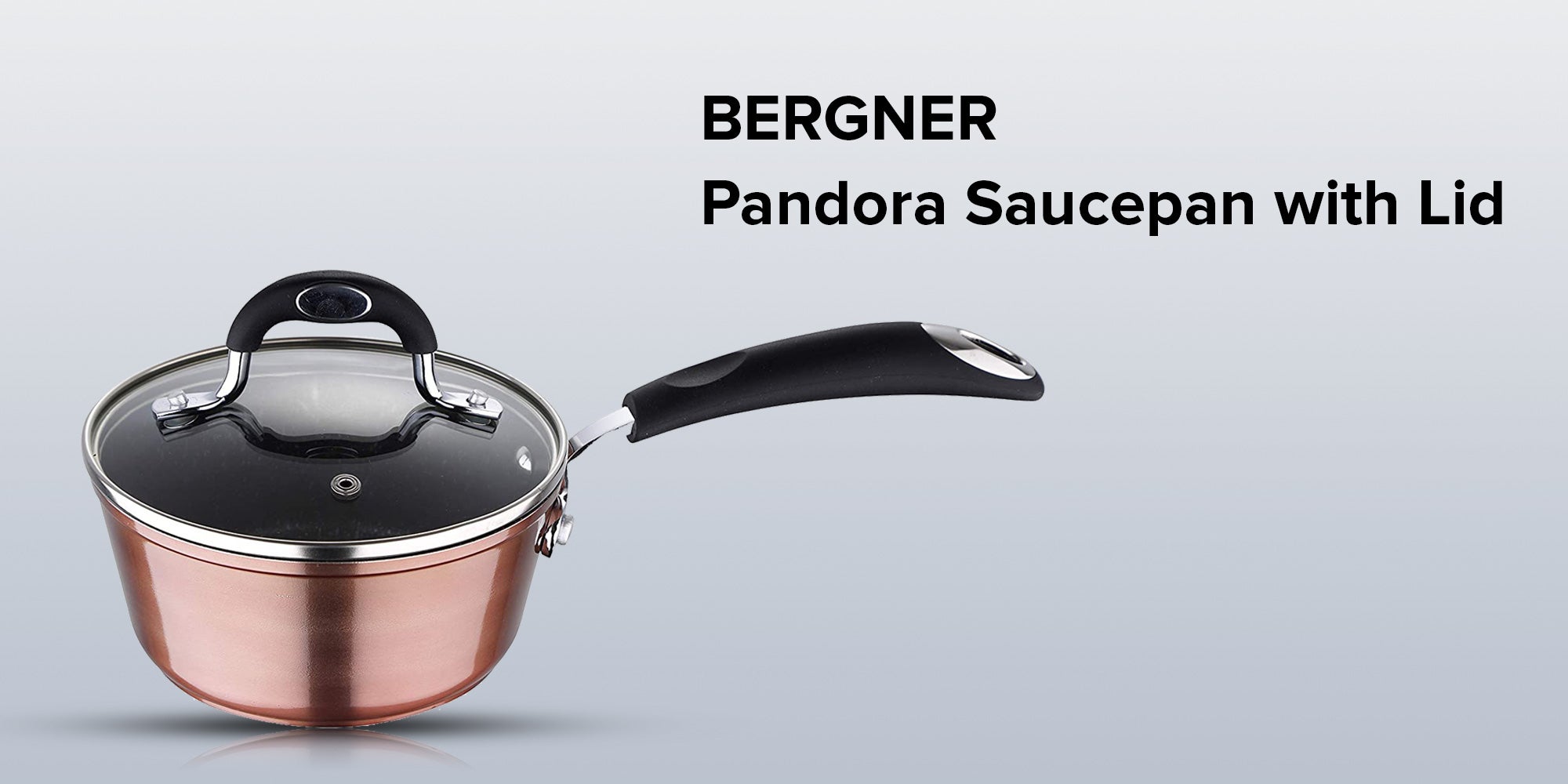 Pandora Forged Aluminium Induction Bottom Non-stick Saucepan With Lid Copper 16cm