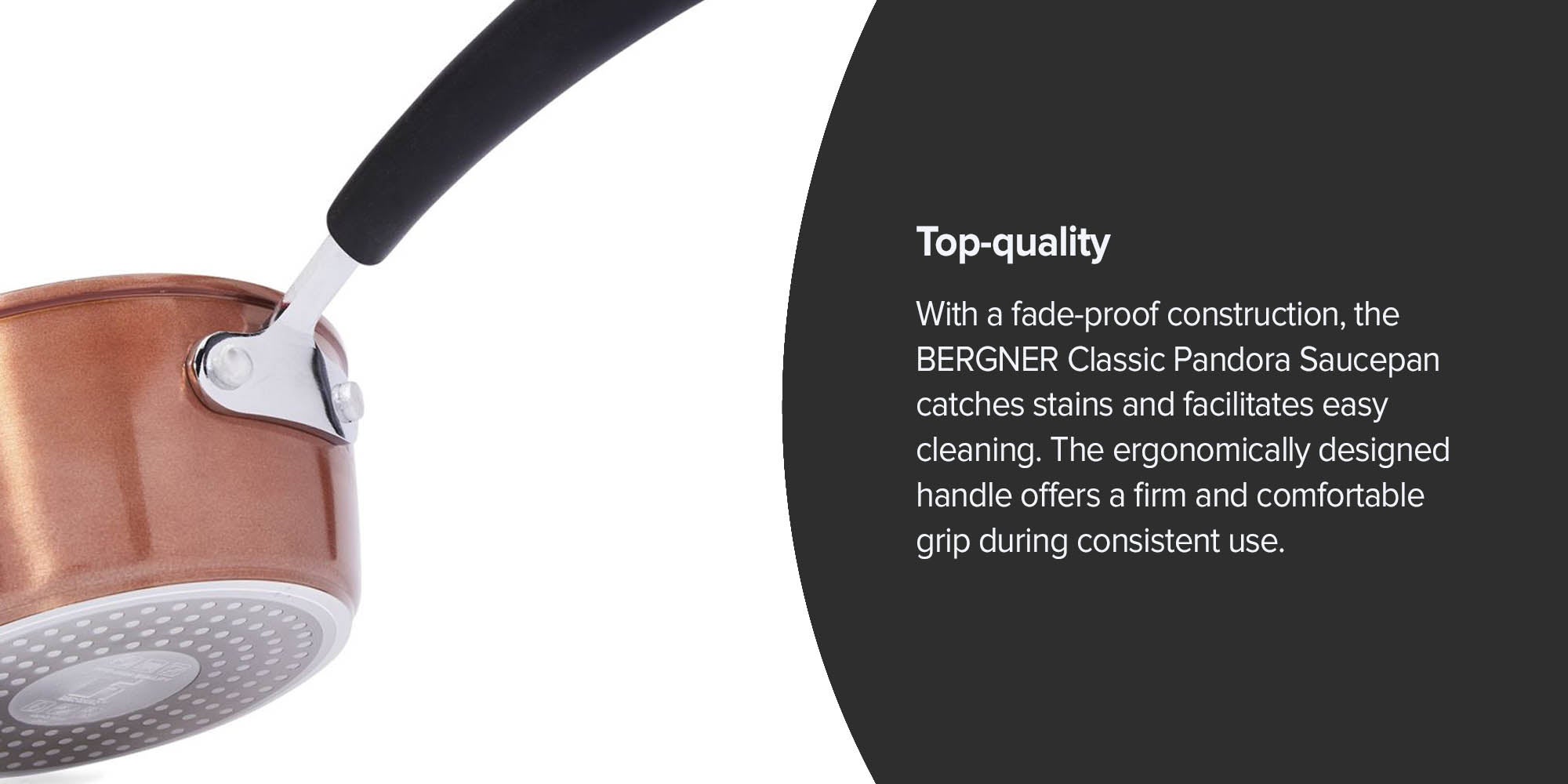 Pandora Forged Aluminium Induction Bottom Non-stick Saucepan Copper 16cm