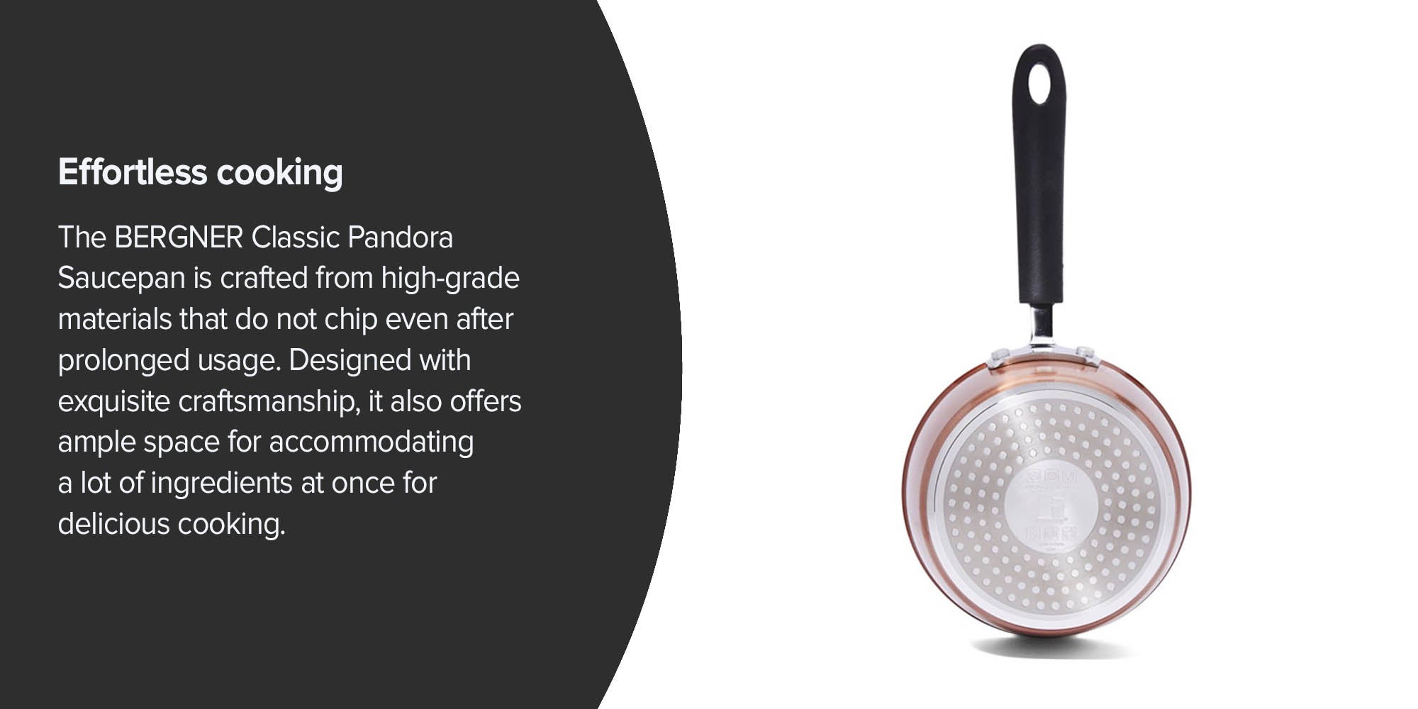Pandora Forged Aluminium Induction Bottom Non-stick Saucepan Copper 16cm