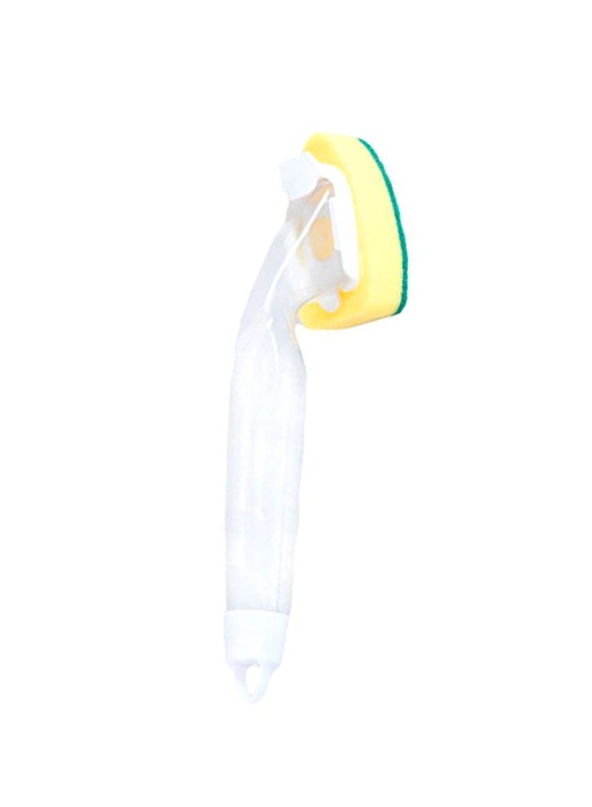 Detachable Handle Cleaning Sponge Brush Green/Clear/Clear 25x5.5cm