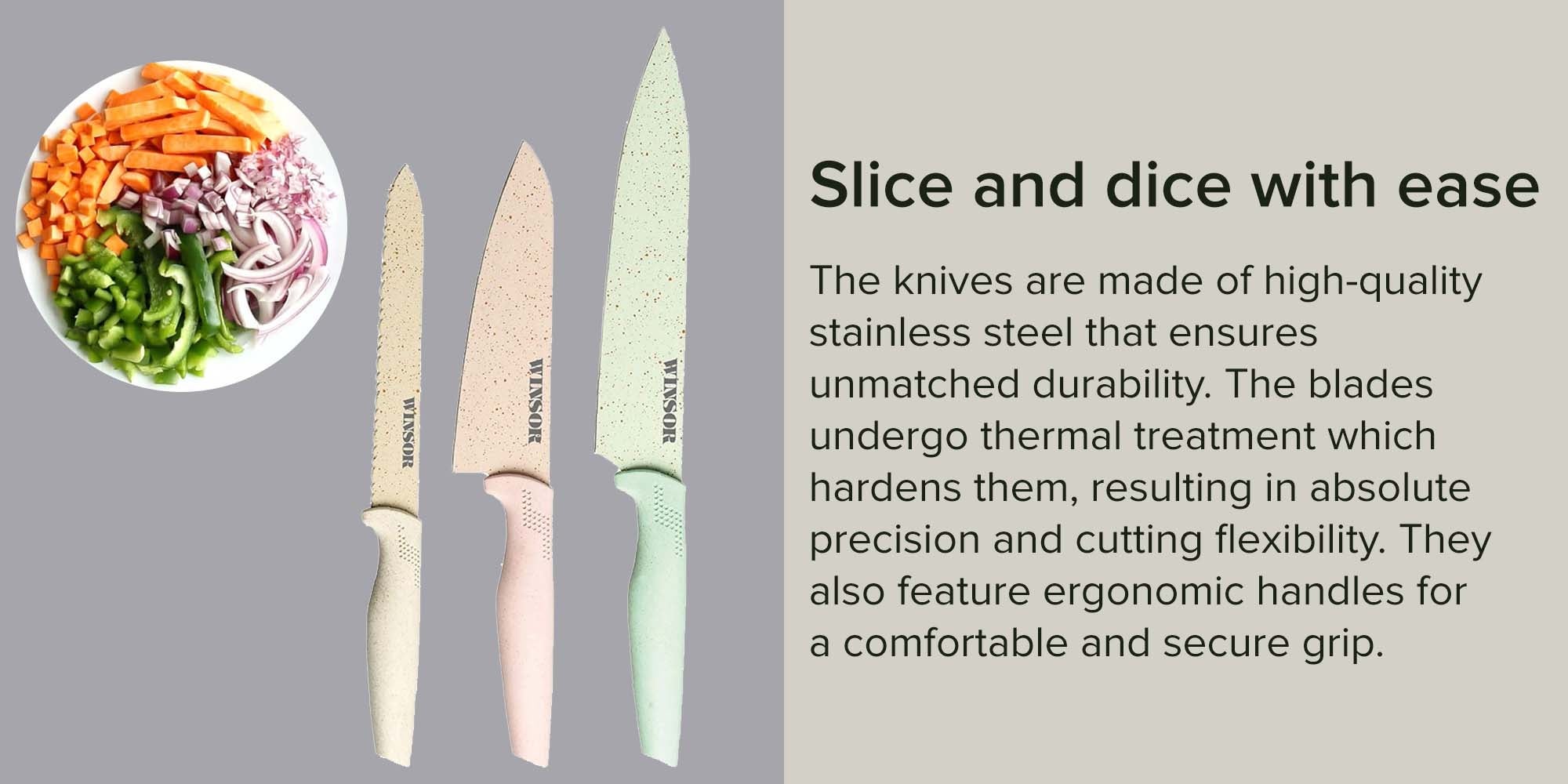 6-Piece Non Stick Knife Set Multicolour