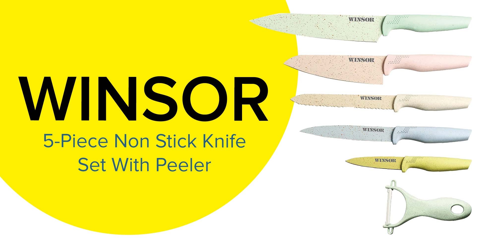 6-Piece Non Stick Knife Set Multicolour