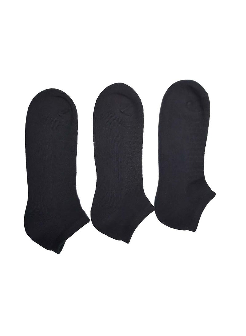 Pack of 3 Solid Ankle Socks Black