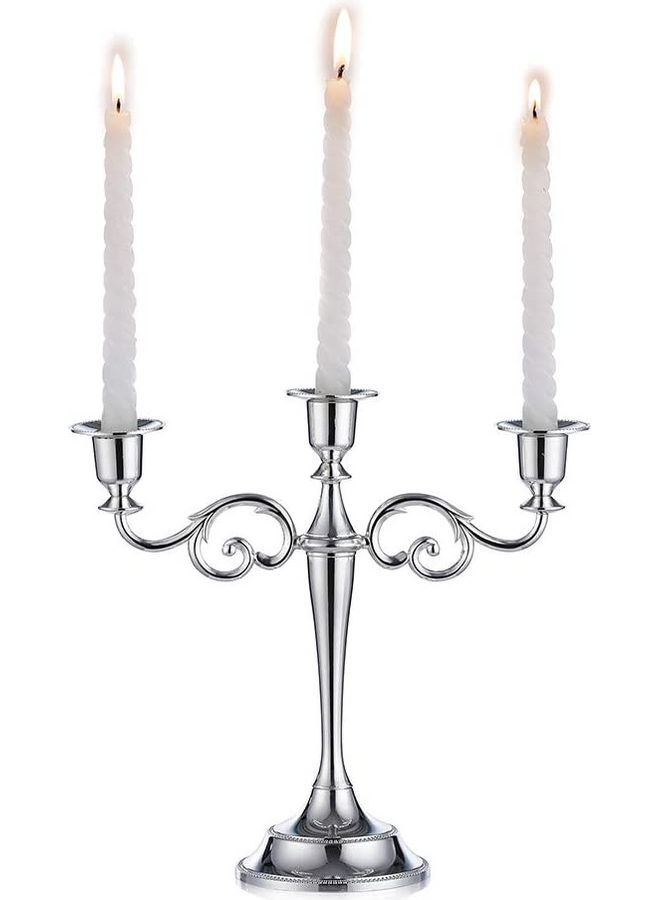 Decorative Candle Holder Silver 27cm