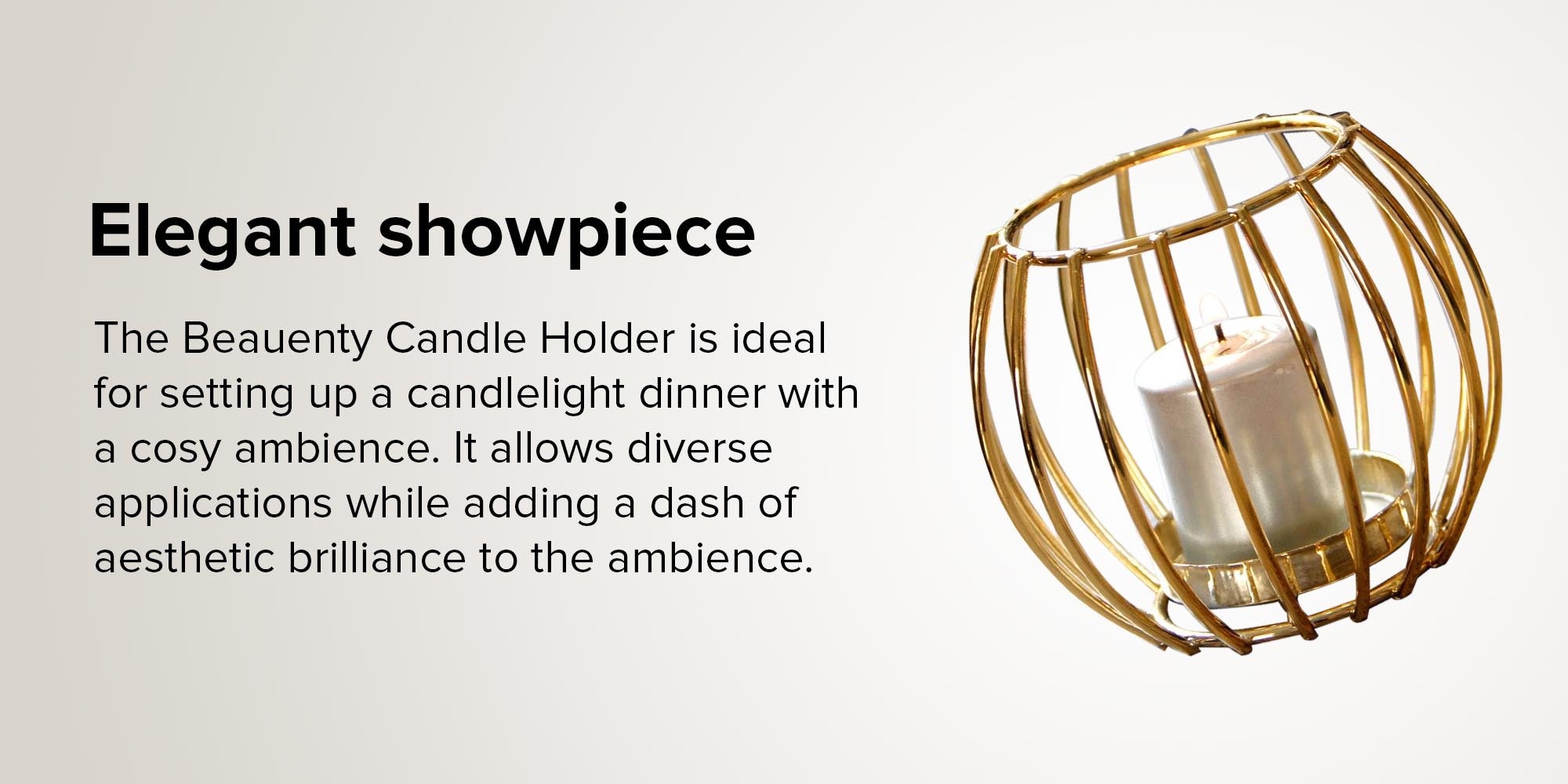 Candle Holder Gold 8x9.5cm
