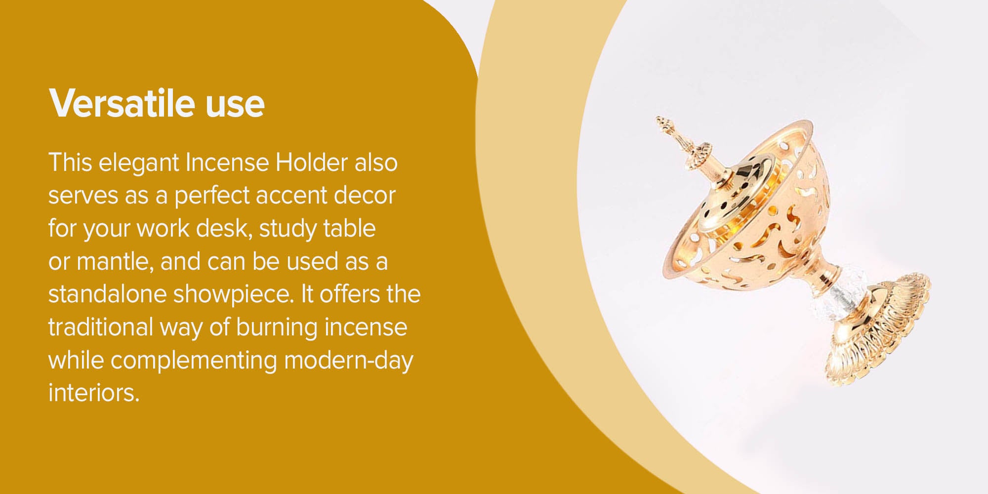 Incense Holder Gold 16x8cm