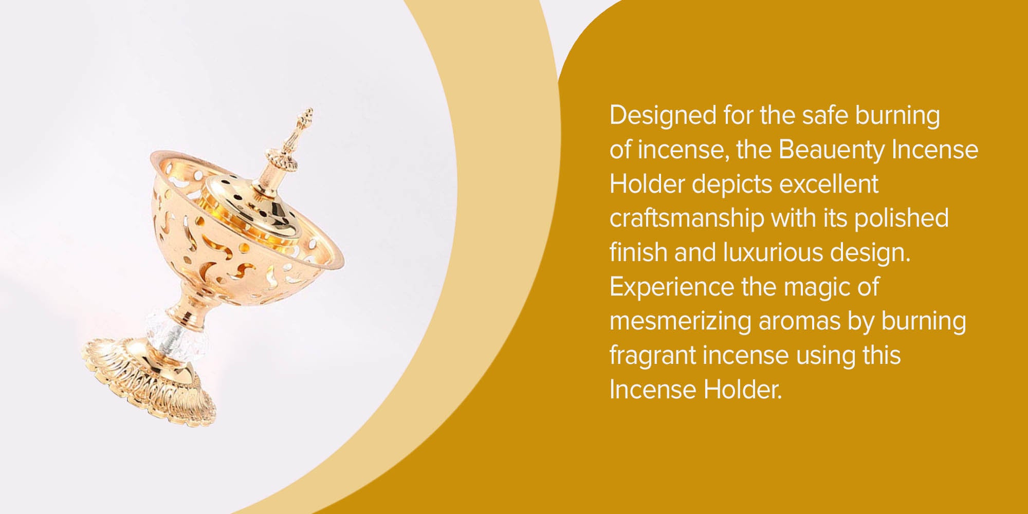 Incense Holder Gold 16x8cm