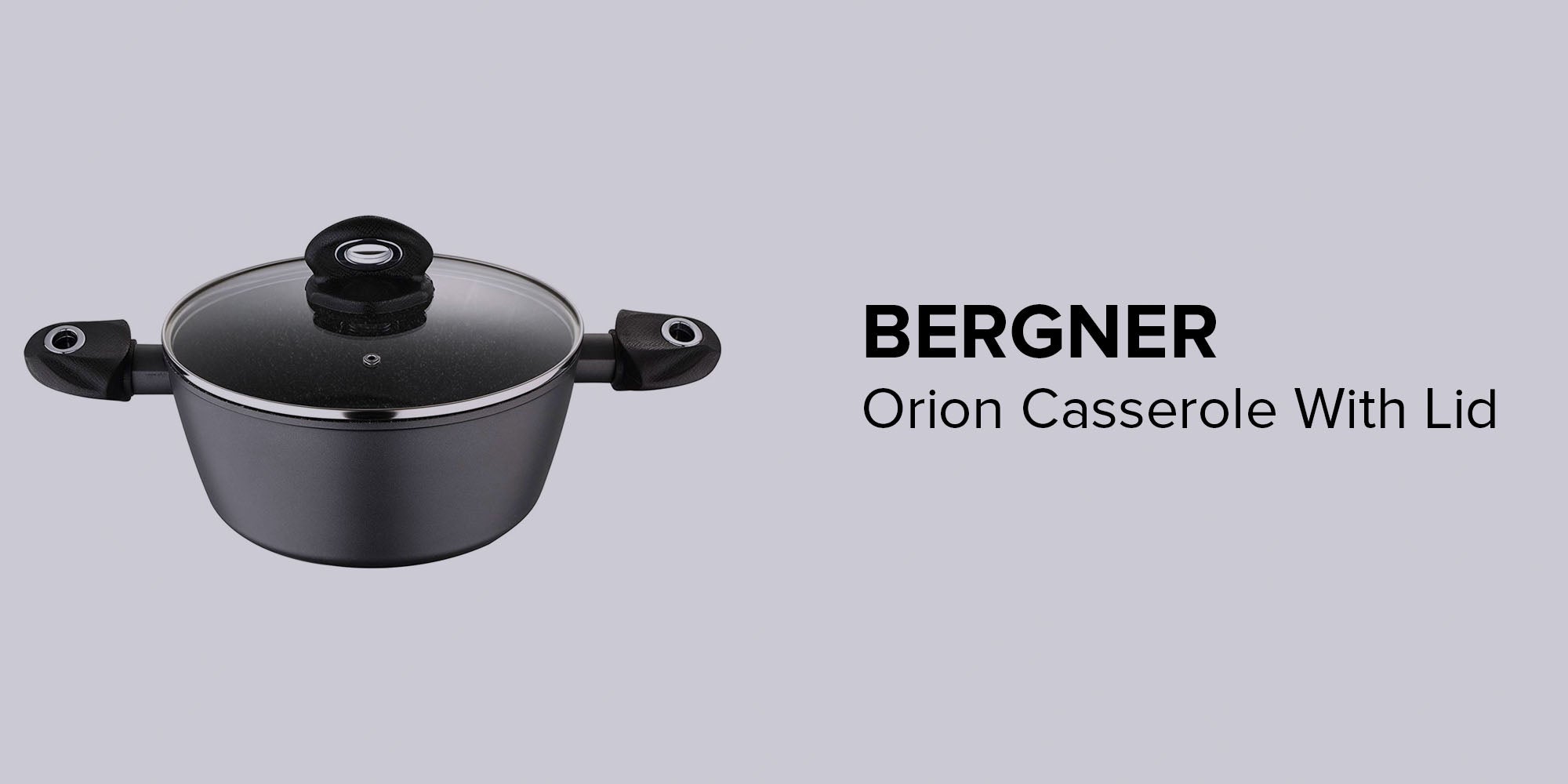 Orion Forged Aluminium Induction Bottom Non-Stick Casserole With Lid Black 28cm