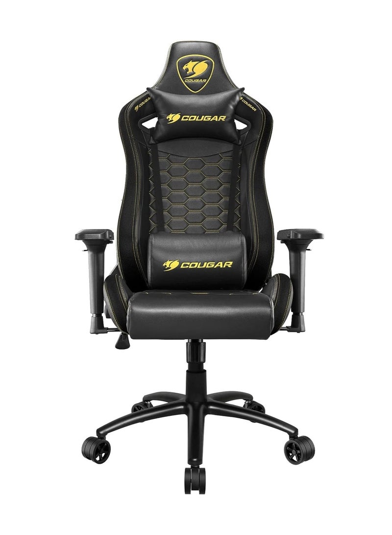 Cougar Outrider S Gaming Chair, Premium Pvc Leather, 180º Reclining​, Height Adjustment, 4D Adjustable Armrest, Full Steel Frame, Extra Large 3” Caster Wheels - Royal Black