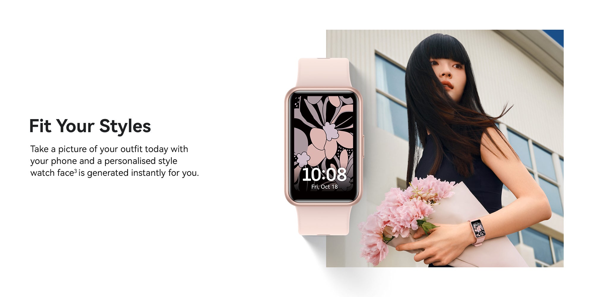 WATCH FIT Special Edition Smart Watch, 1.64-inch HD AMOLED Display, Built-in GPS, Scientific Sleep Tracking, Quick Replies for Third-Party Apps, Compatible with Android & iOS Devices, Nebula Pink