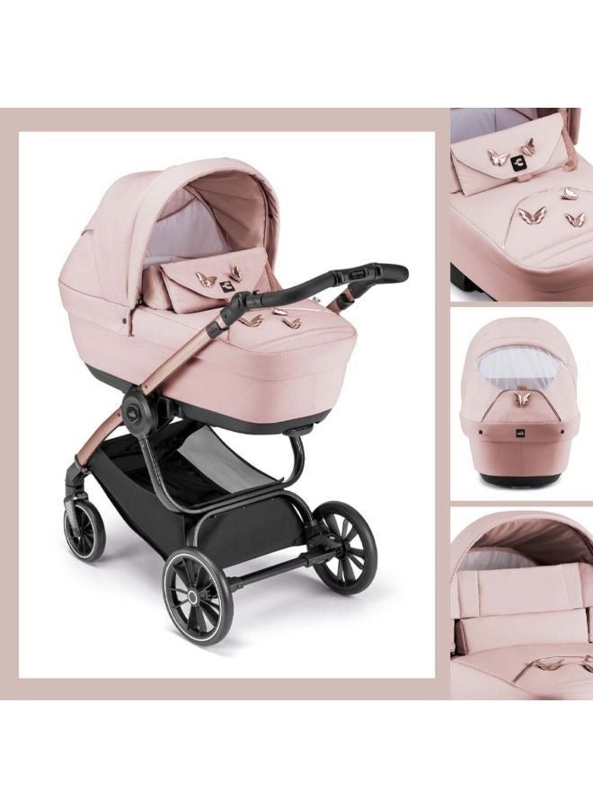 Baby Travel System, Compact And Lightweight Baby  Travel System, Very Spacious, From 0 To 4 Years Old, 22 Kg, Rocking Function, Made In Italy, Aluminium Frame