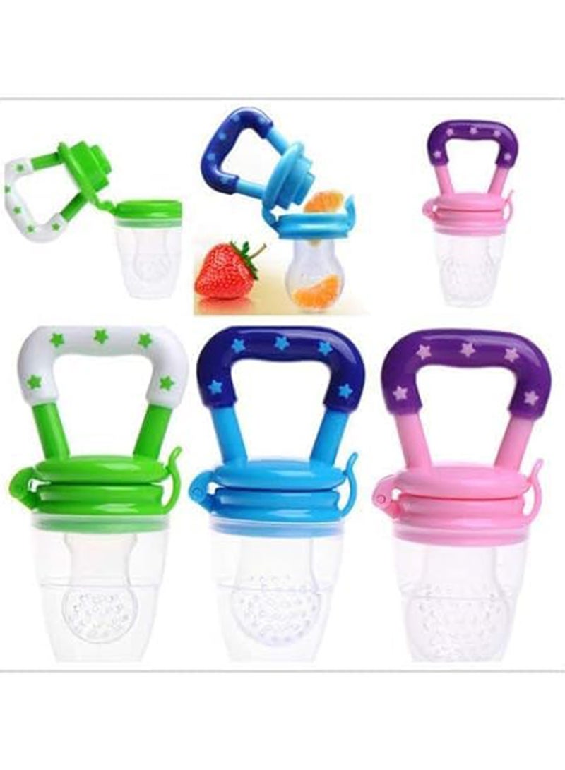 1 Piece Soft Chewable Silicone Fresh Food Teething Feeder Pacifier - Blue