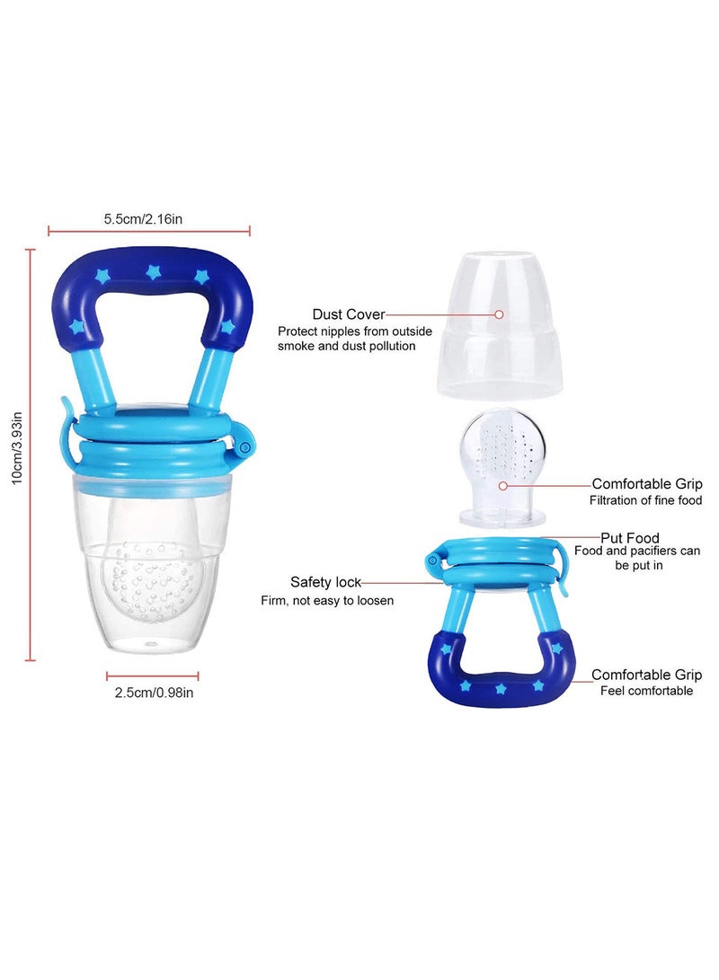 1 Piece Soft Chewable Silicone Fresh Food Teething Feeder Pacifier - Blue