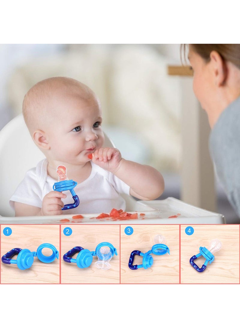 1 Piece Soft Chewable Silicone Fresh Food Teething Feeder Pacifier - Blue